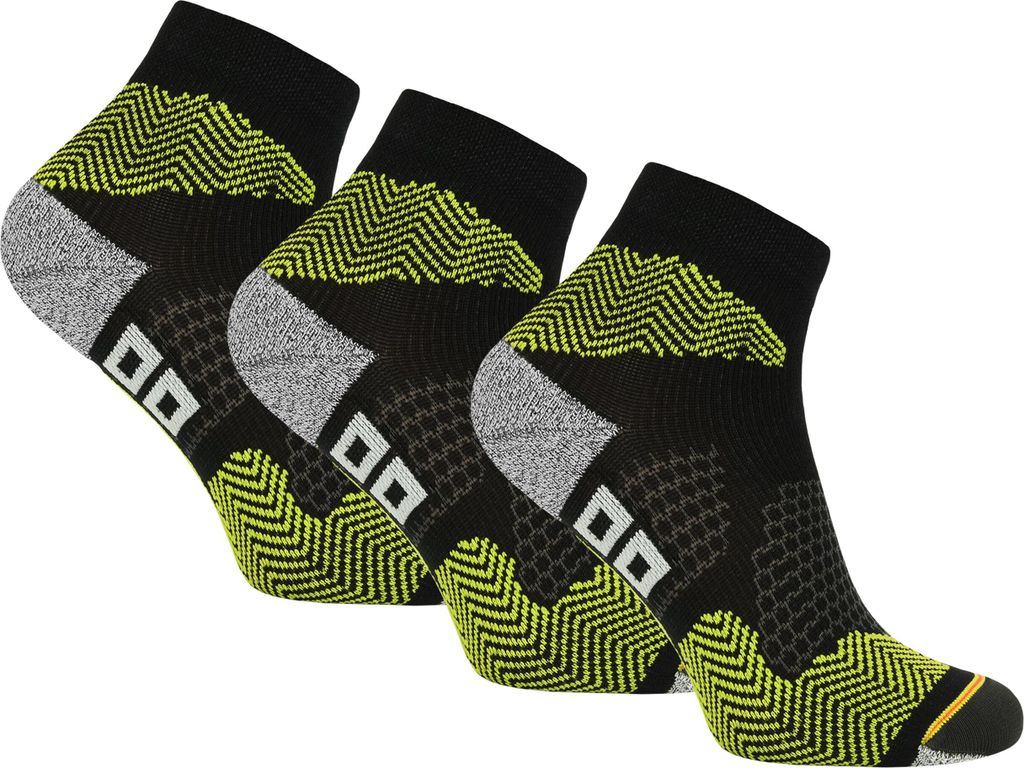 SKIETY Laufsocken mit Silber Ionen Comodo Run1 - Schwarz-Grün - 39-42 - 3 Paare