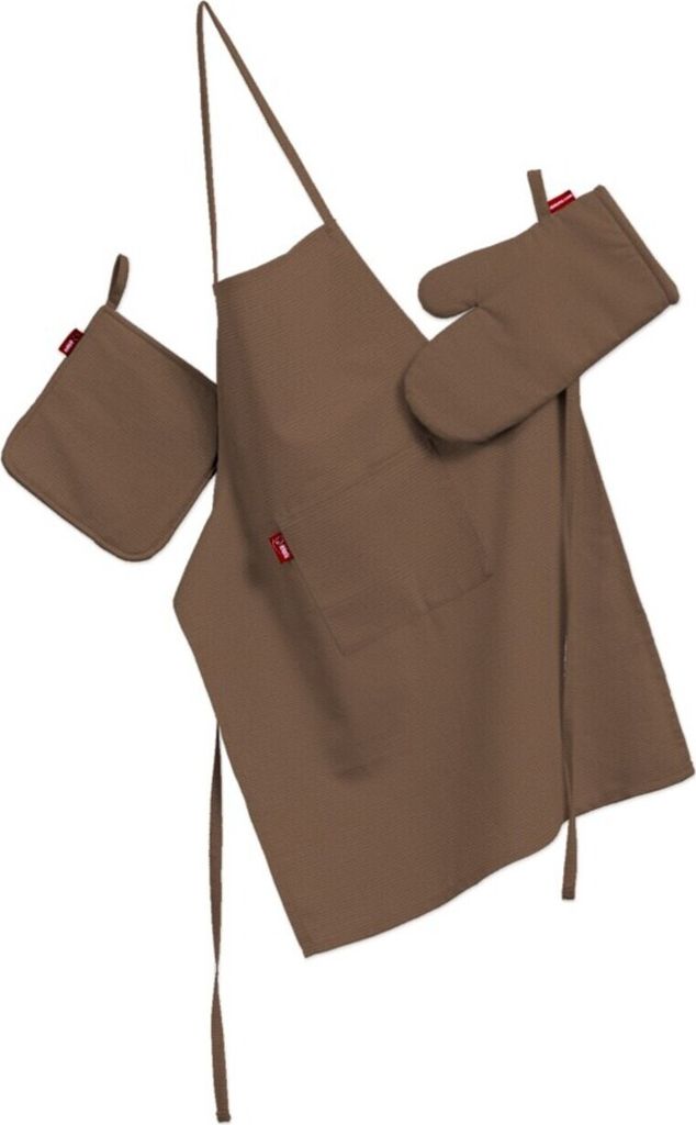 Küchenset: Schürze, Handschuh, Topflappen
