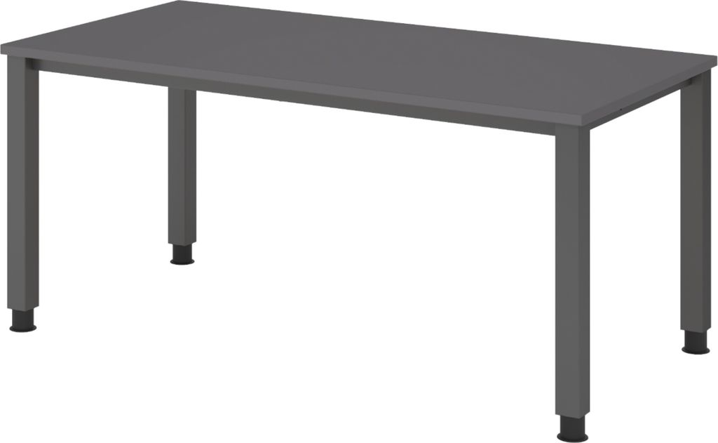 bümö Schreibtisch Serie-Q Gestell: Graphit - Größe: 160 x 80 cm, Nachbildung: Graphit