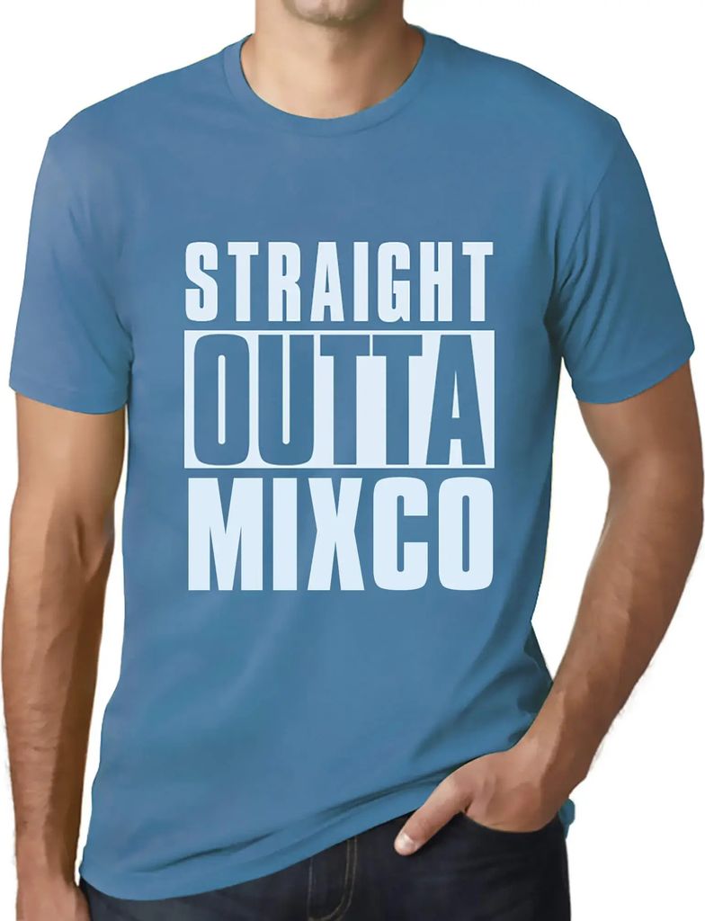 Herren Grafik T-Shirt Straight Outta Mixco Öko-Verantwortlich Vintage Jahrgang Kurzarm Lustige Druck Geburtstag Geschenk Mann