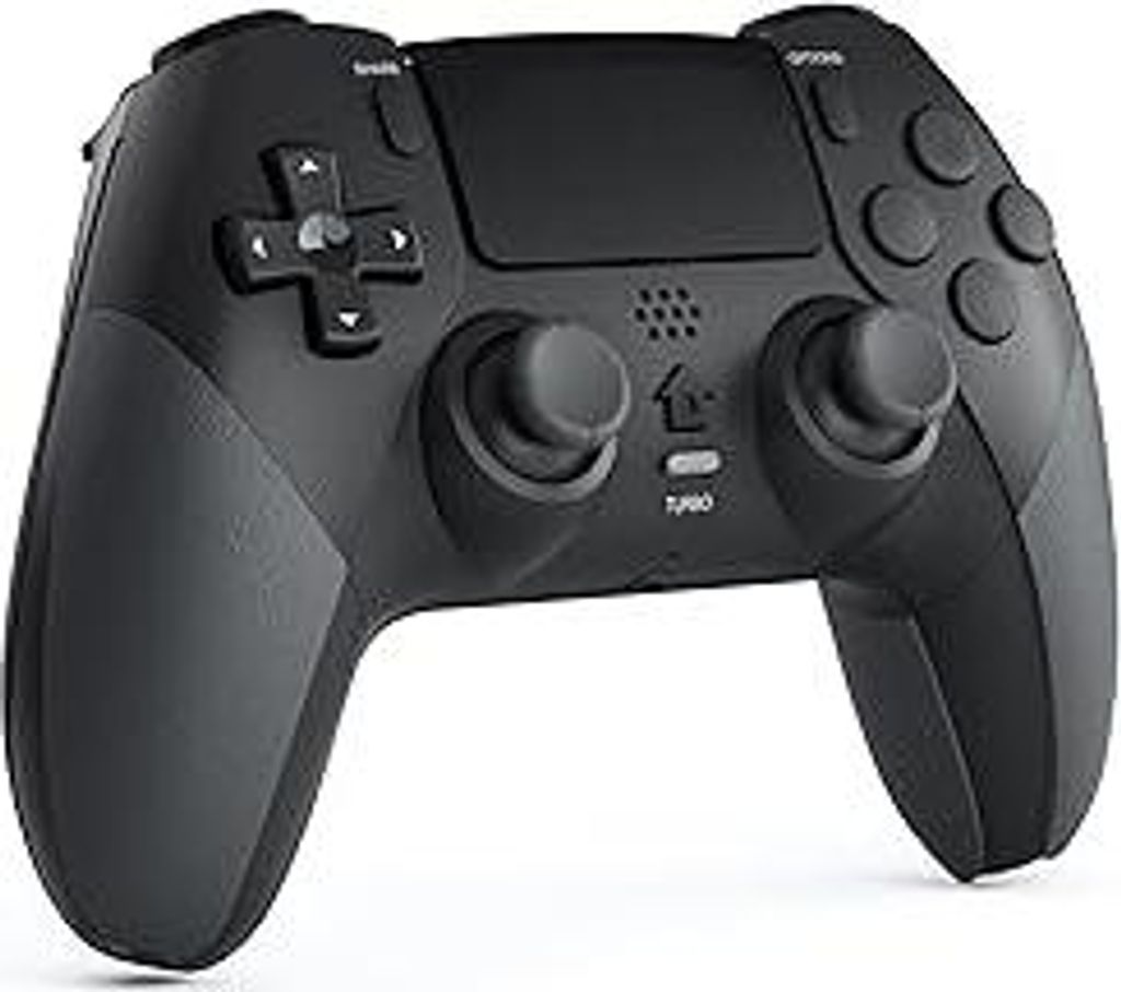 CHEREEKI Controller für PS4, Bluetooth-Controller mit 2 Programmierbaren Tasten, Wireless Gamepad mit Doppelter Vibration, 6-Achsen-Gyro-Sensor, T...