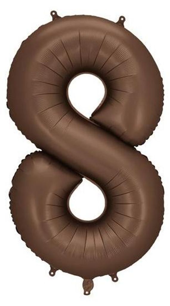 Fóliový balónek číslo "8" - 86 cm, mocca, hnědá, saténová Obrázek produktu 