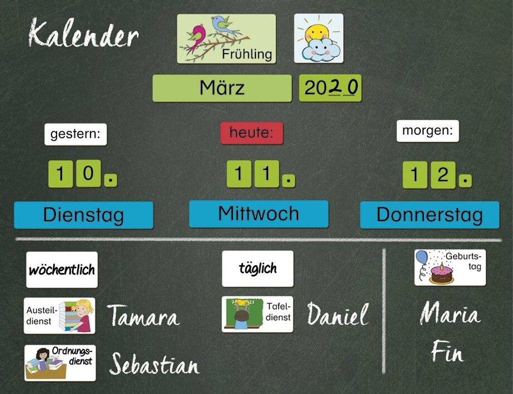 TimeTEX Magnetischer Kalender mit Klassendiensten, 76-tlg. Produktbild 