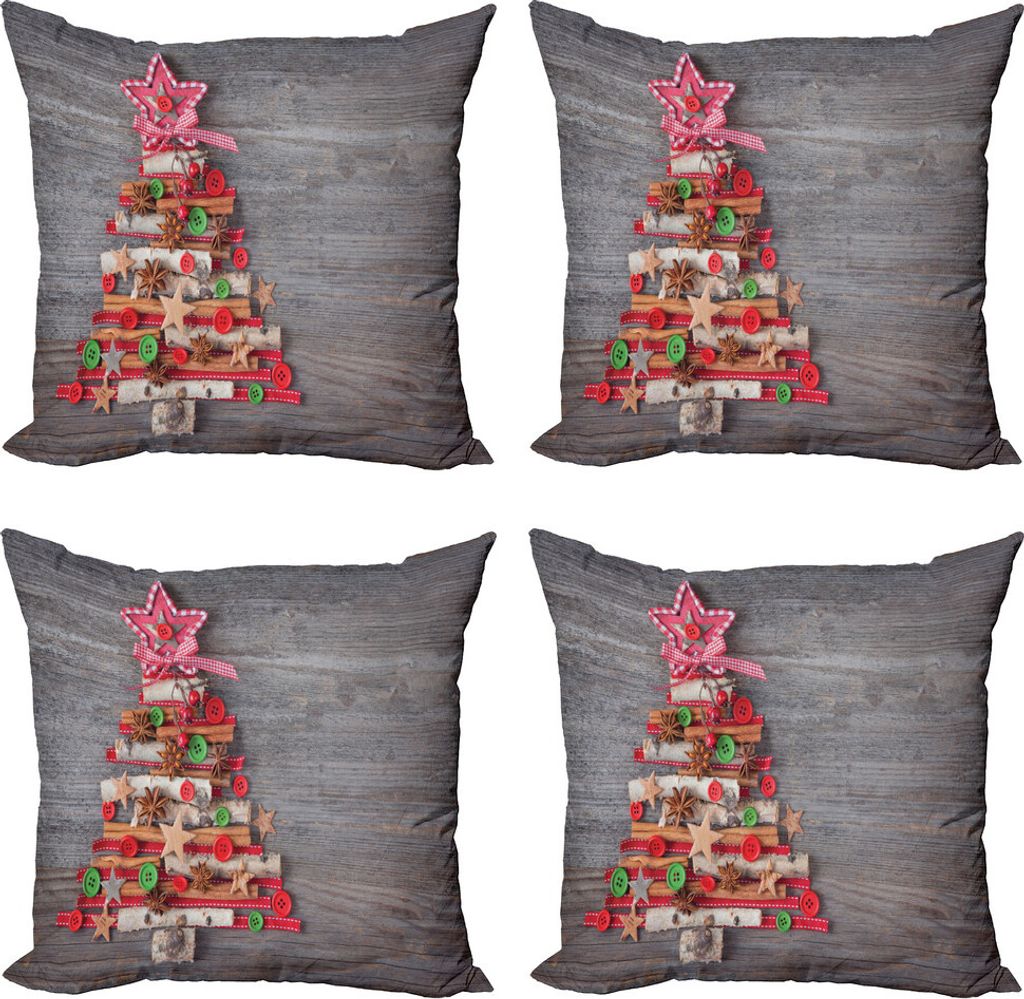 ASDCXZ Weihnachten Kissenbezug 40x40 Cm 4er Set, Rot Weiß Hirsch