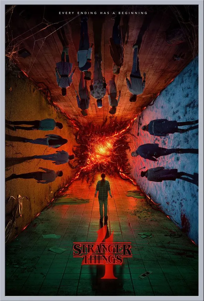 Décoration Chambre Stranger Things 4 Poster Encadré 61x91cm Prêt à Poser