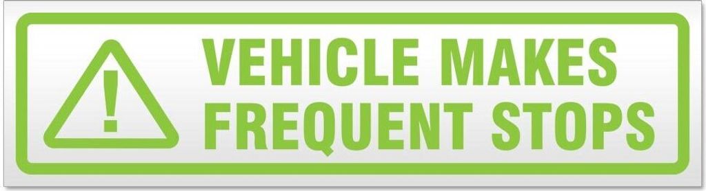 Kiwistar - Autoaufkleber - Lindgrün - 45 x 12 cm - Vehicle Makes Frequent Stops - Hinweis Aufkleber Sticker für Auto, Kfz, Fahrrad, PKW, LKW