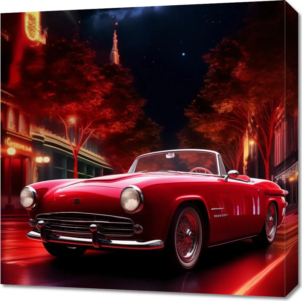 Tableau Image 60 x 60 cm Cri Automobile - Décoration Murale Vintage Loft