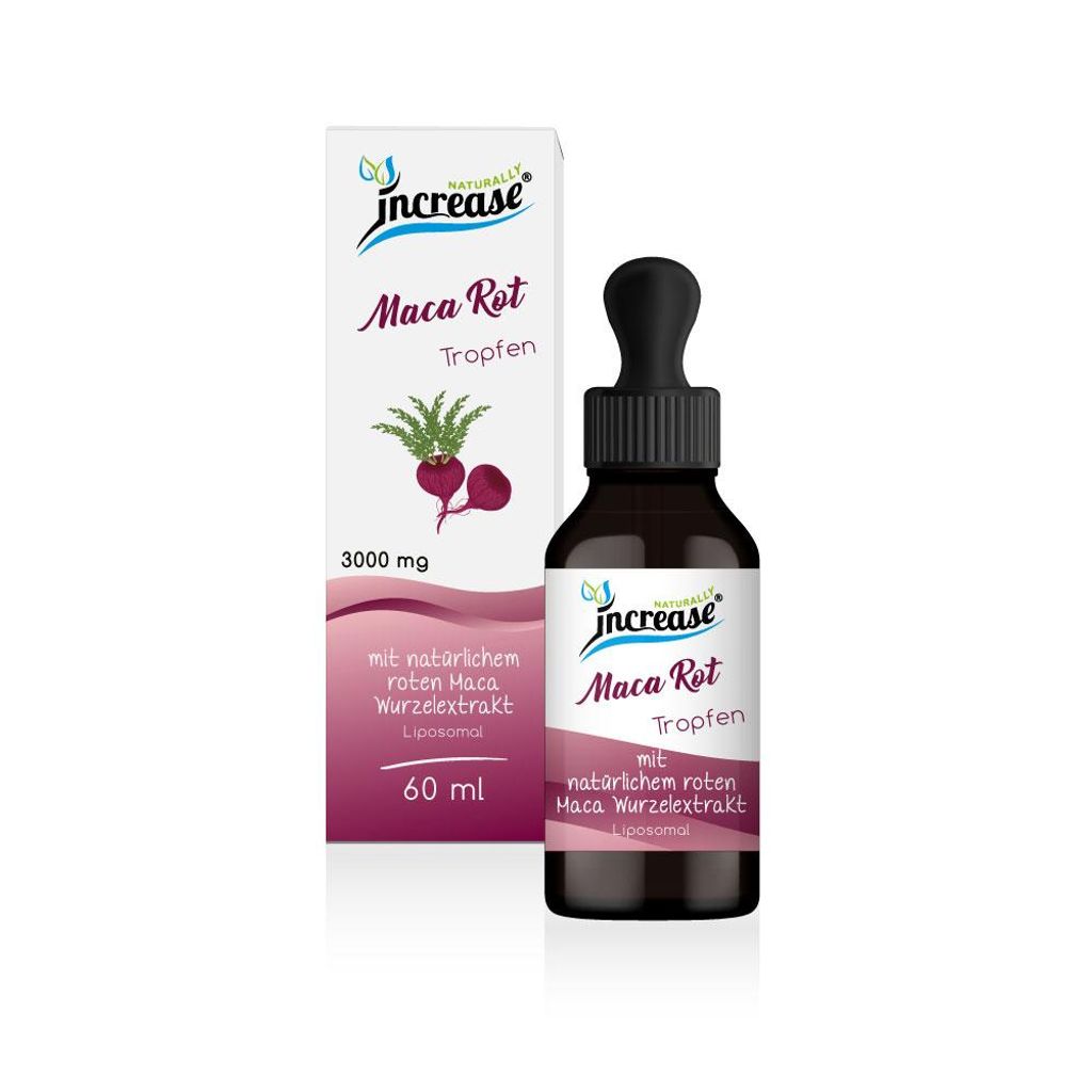 Liposomale Maca Rot Tropfen hochdosiert - (90.000mg Maca Produktbild 
