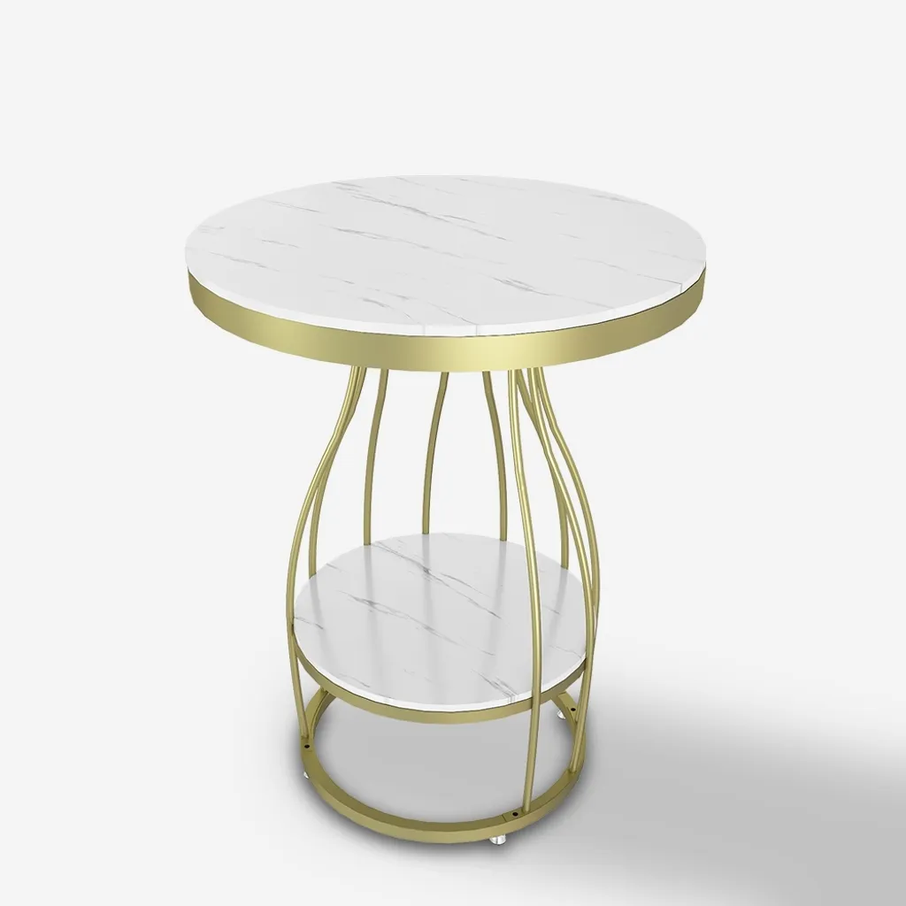 Table en marbre noir véritable et piétement doré Neep L haut de gamme