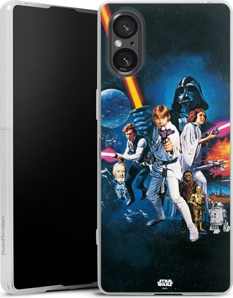 DeinDesign Slim Hülle für Sony Xperia 5 V Silikon Case Ultra Dünn Handyhülle Episode IV Fanartikel Star Wars
