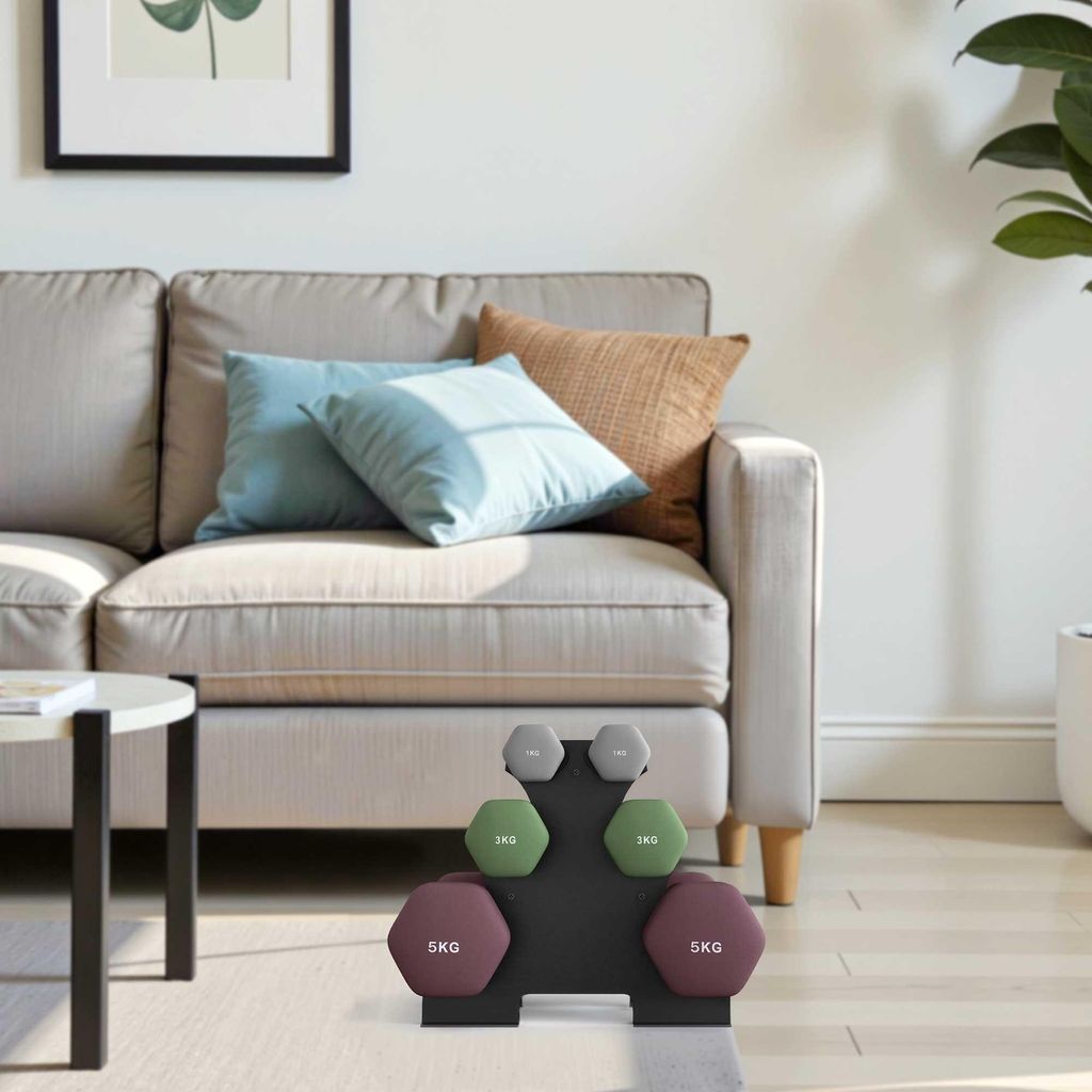 SONGMICS Kurzhantel Set, Hexagon, mit Hantelständer, 2 x 1 Produktbild 
