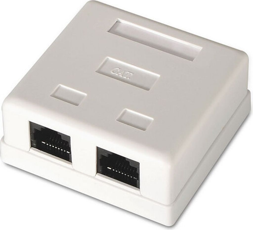 Aisens - Oberflächenrosette rj45 cat.6 utp 2 Buchsen, weiß