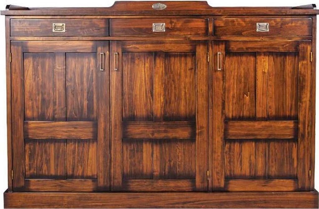 Casa Padrino Luxus Vintage Stil Sideboard mit 3 Türen und 3 Schubladen Braun 177,5 x 46 x H. 119,5 cm - Massivholz Schrank - Vintage Stil Möbel -...