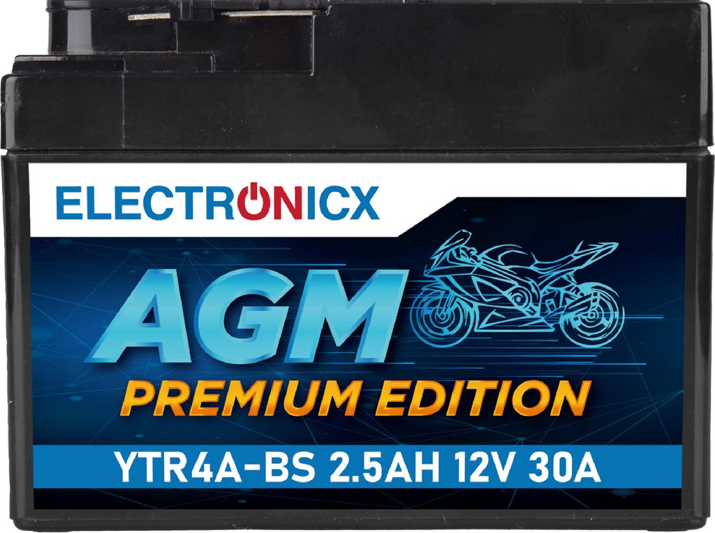 Batteria AGM per scooter Electronicx YTR4A-BS 12 V 2,5 Ah Immagine del prodotto 