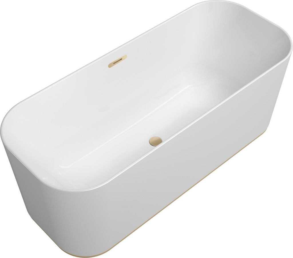 Villeroy & Boch Freistehwanne DUO FINION 1700 x 700 mm, mit Design-Ring Ausstattung verchromt weiß