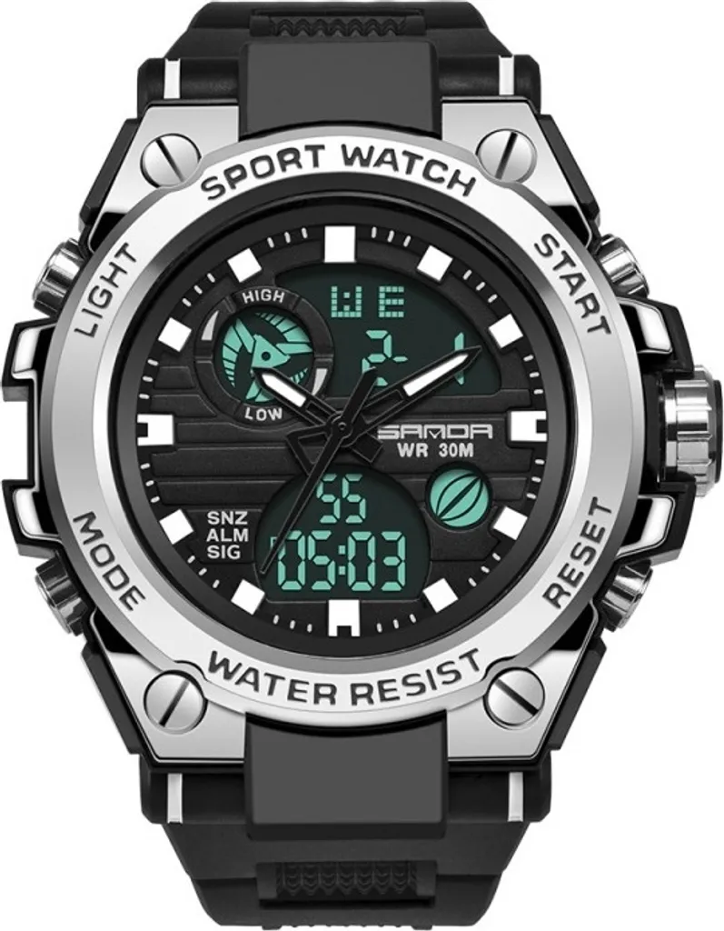 Montre Sportive SANDA Vick Noir et Argenté KP14294 - Style et Performance