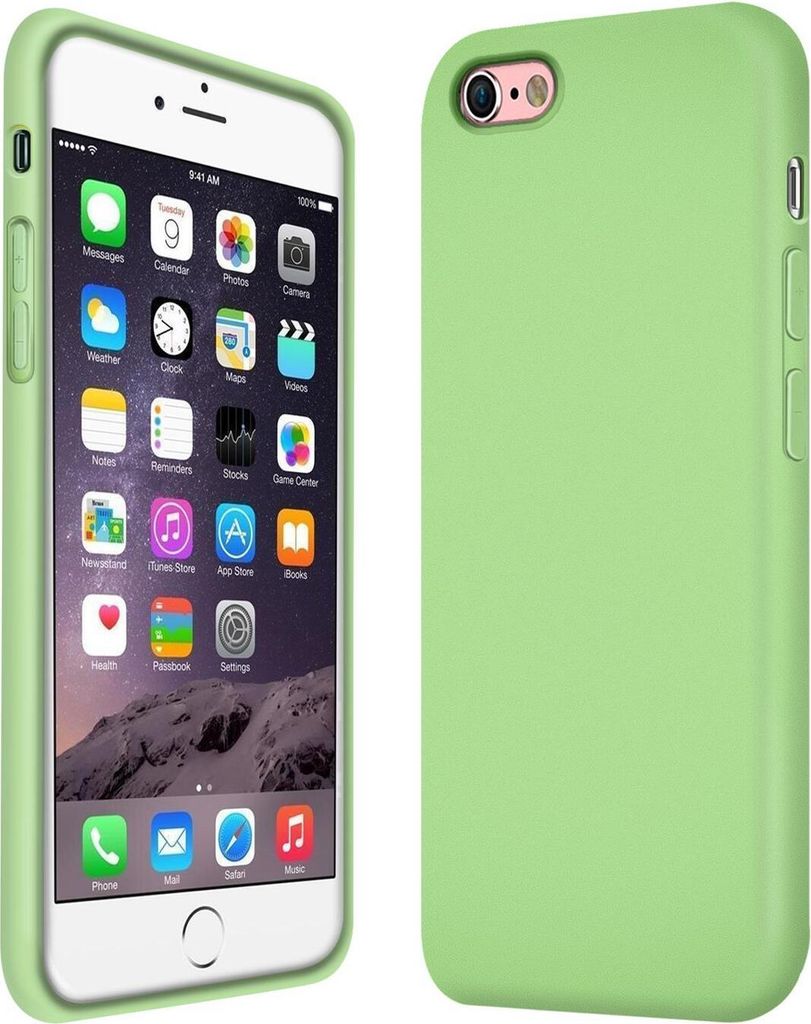 Conie TPU Schutzhülle für iPhone 6 / 6S Tasche Case Cover Bumper Silikon Mikrofaser Inlay Hülle in Grün matt