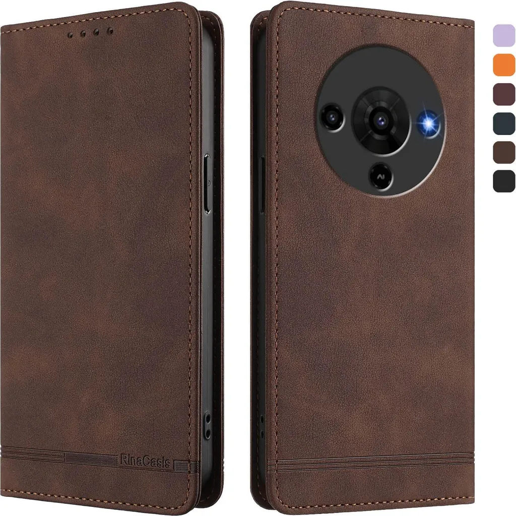 Offerta Custodia ZTE Blade A76 5G: Cover Flip Cuoio Brown Antiurto