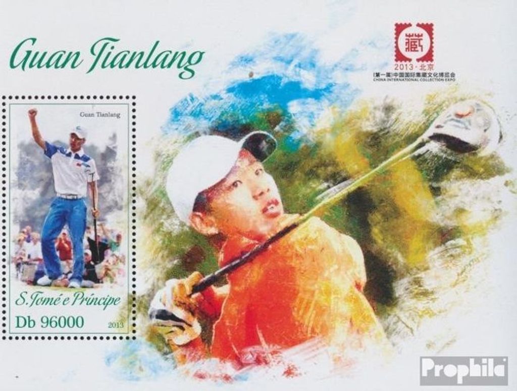 Briefmarken Sao Tome e Principe 2013 Mi Block 910 (kompl. Ausgabe) postfrisch Guan Tianlang