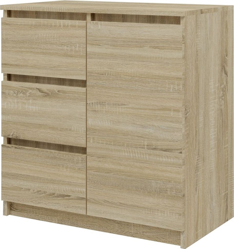 Topeshop 1D3S SONOMA KPL, Eiche, 3 Schublade(n), Produktbild 
