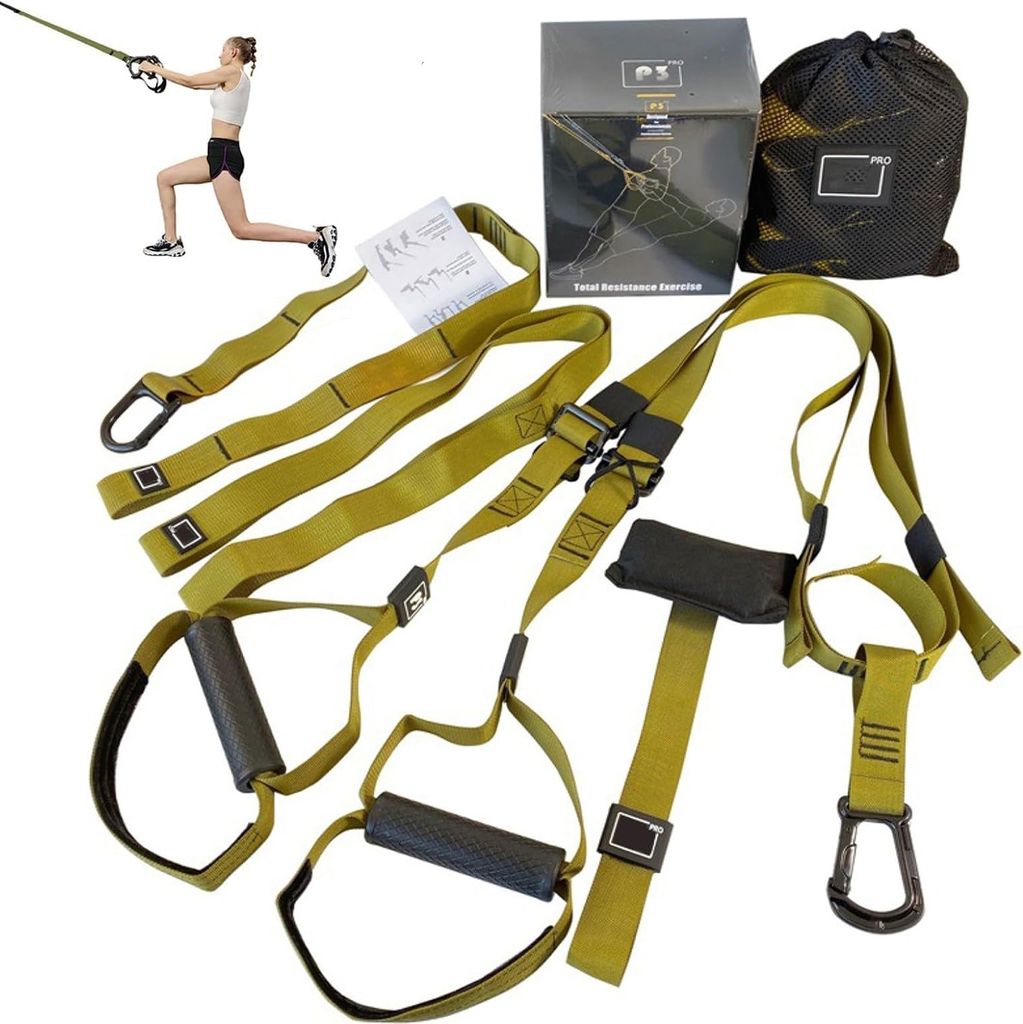 Trainingsgürtel, verstellbarer hängender Heimfitness-Widerstandsgürtel 500 kg belastbar, grün