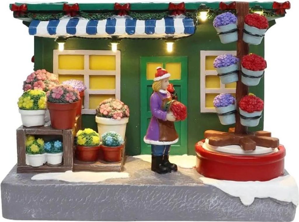 Blumenkiosk mit LED Polyresin 19 cm Santaville