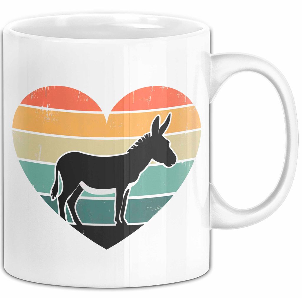 Eselbauer Esel Tier Retro Tasse Geschenk Lustige Geschenkidee Spruch (Weiß)