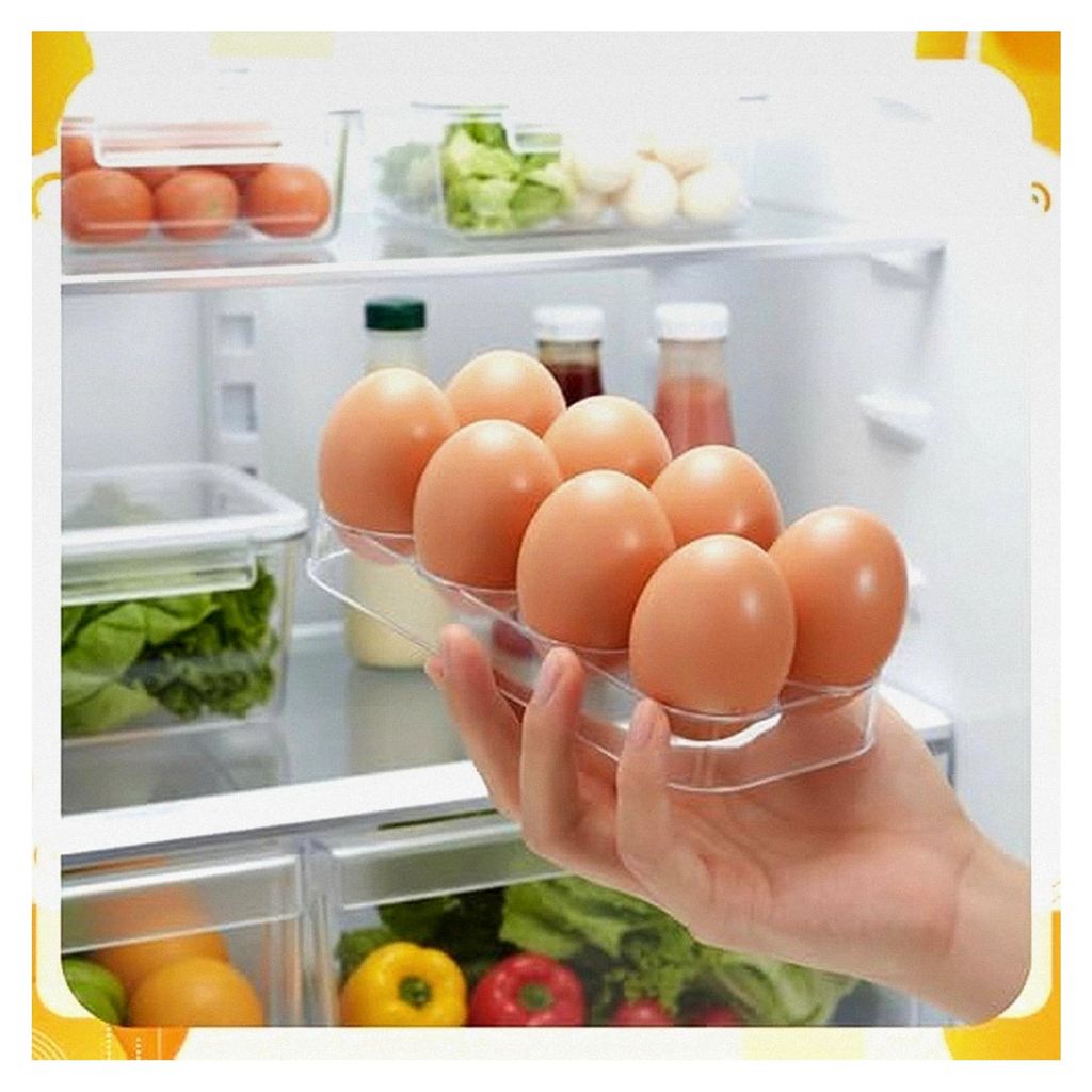 2 Stück Eierhalter für den Kühlschrank, Universeller Eierhalter, Transparente Eieraufbewahrung mit Platz für 16 Eier, Eieraufbewahrungsbox für...