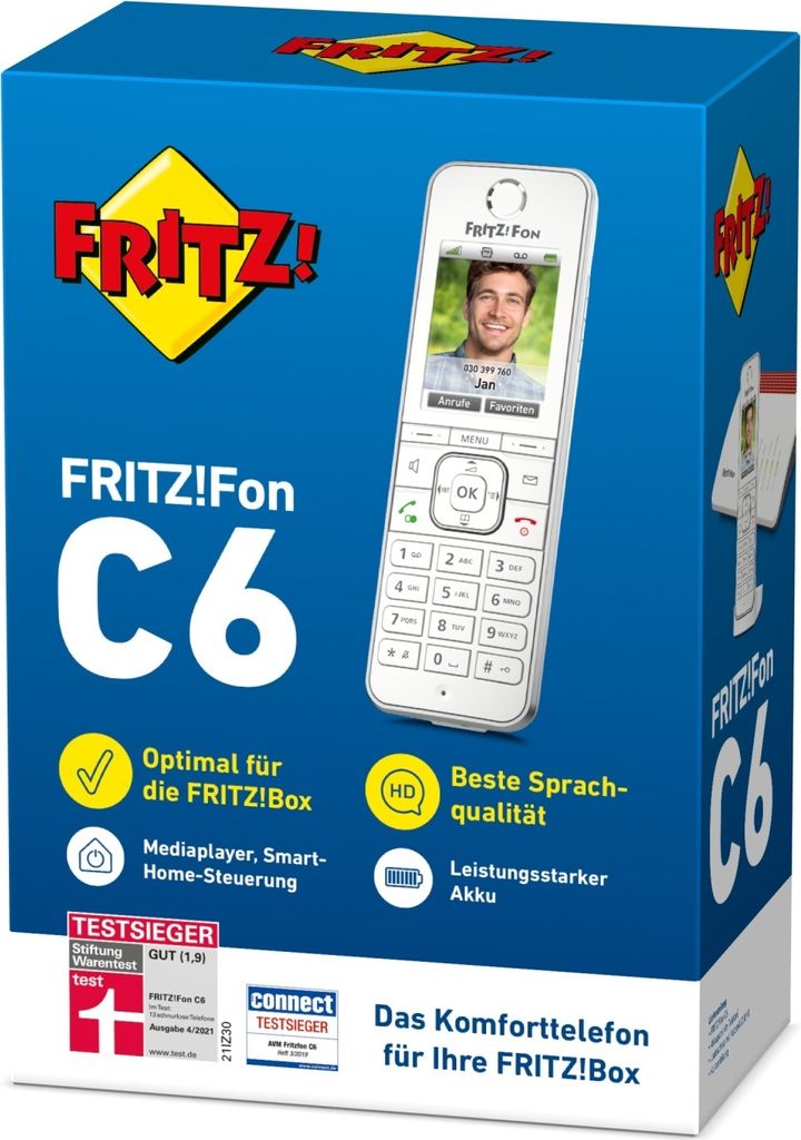 AVM FRITZ!Fon C6 DECT-Telefon Anrufer-Identifikation Weiß Produktbild 4