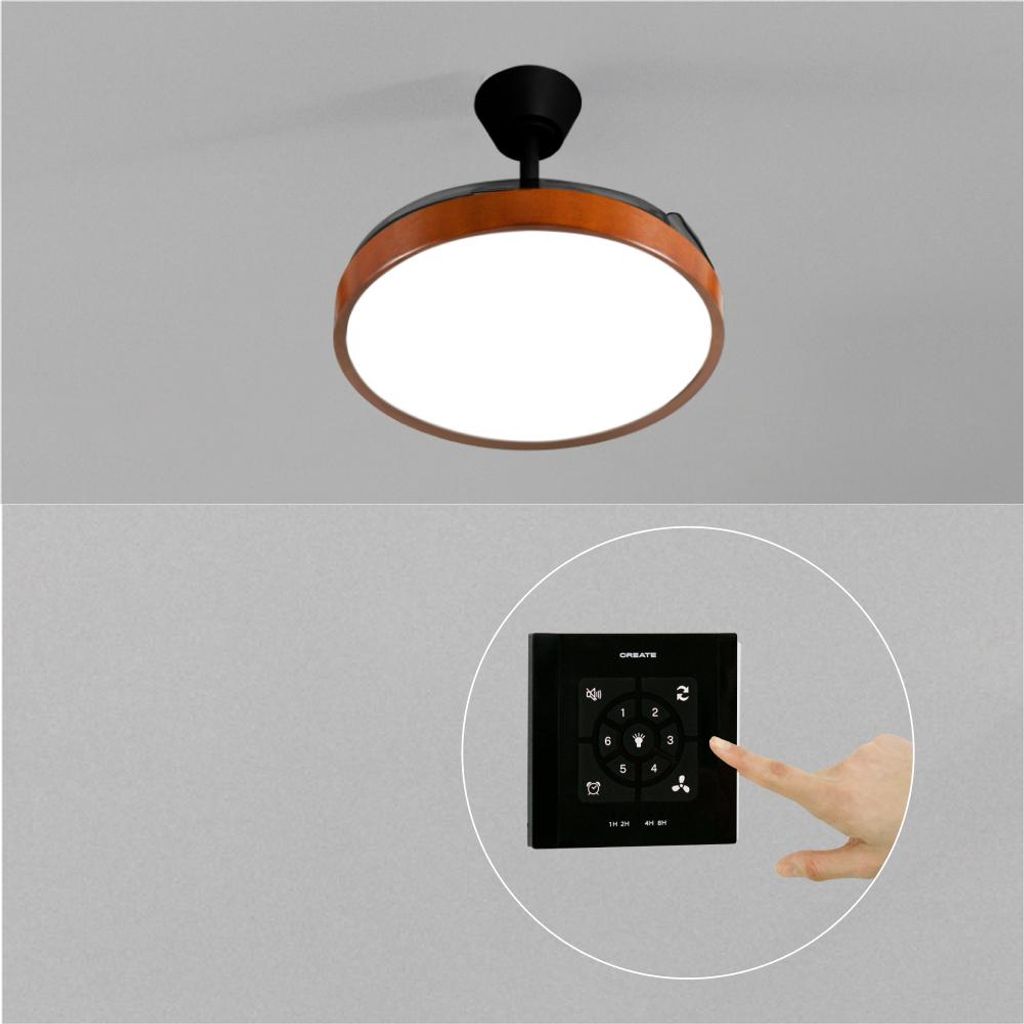 WIND CLEAR STUDIO - Deckenventilator 40W leise mit einziehbaren Flügeln und LED-Licht, verschiedene Größen