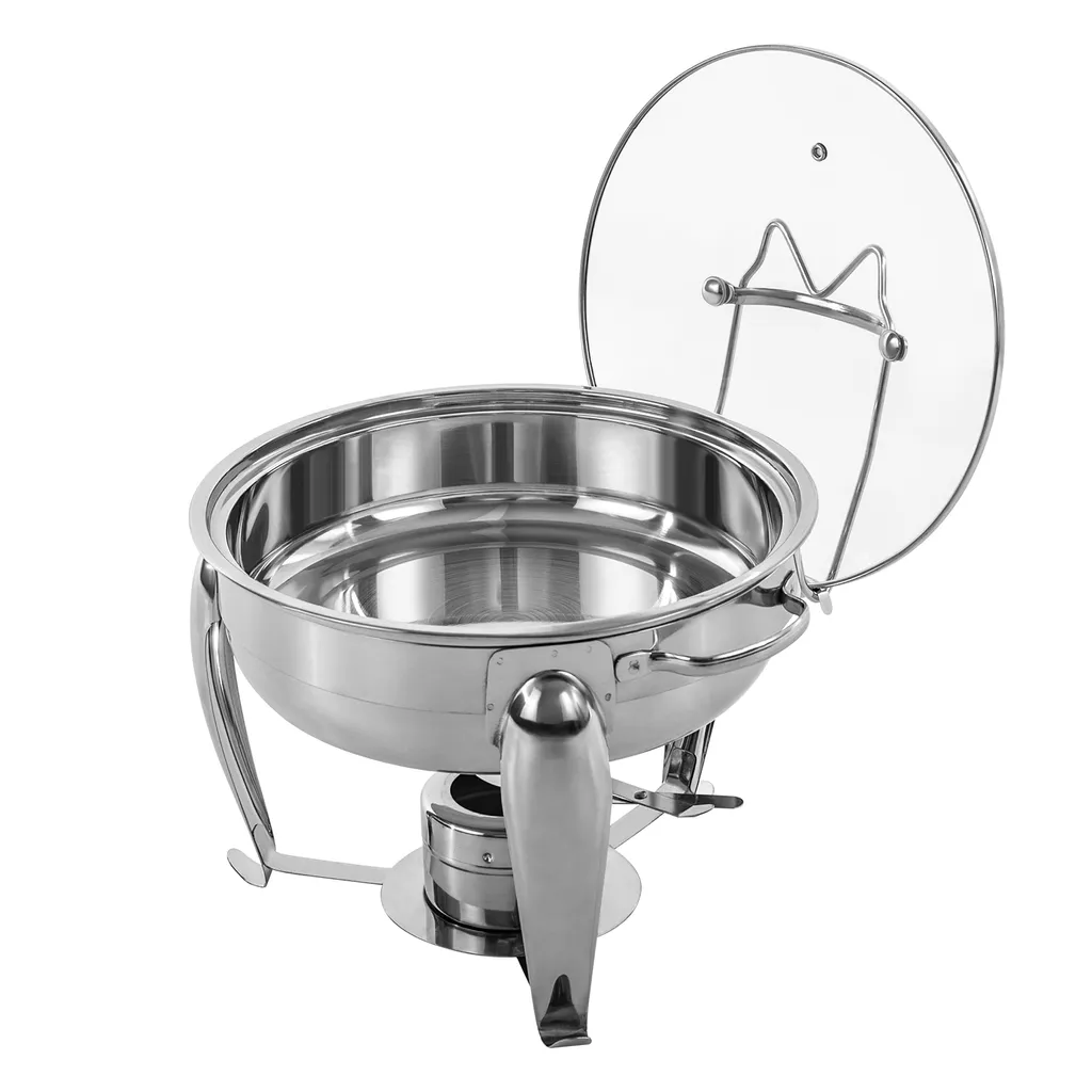 Chafing Dish en Acier Inoxydable Argent avec Couvercle de 4L - 13