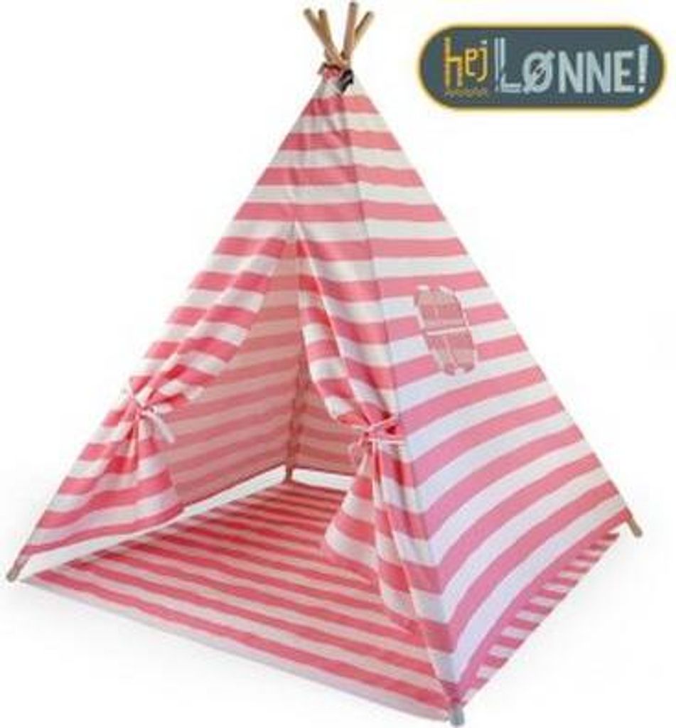 Hej Lønne Tipi Zelt für Kinder (rosa, gestreift)