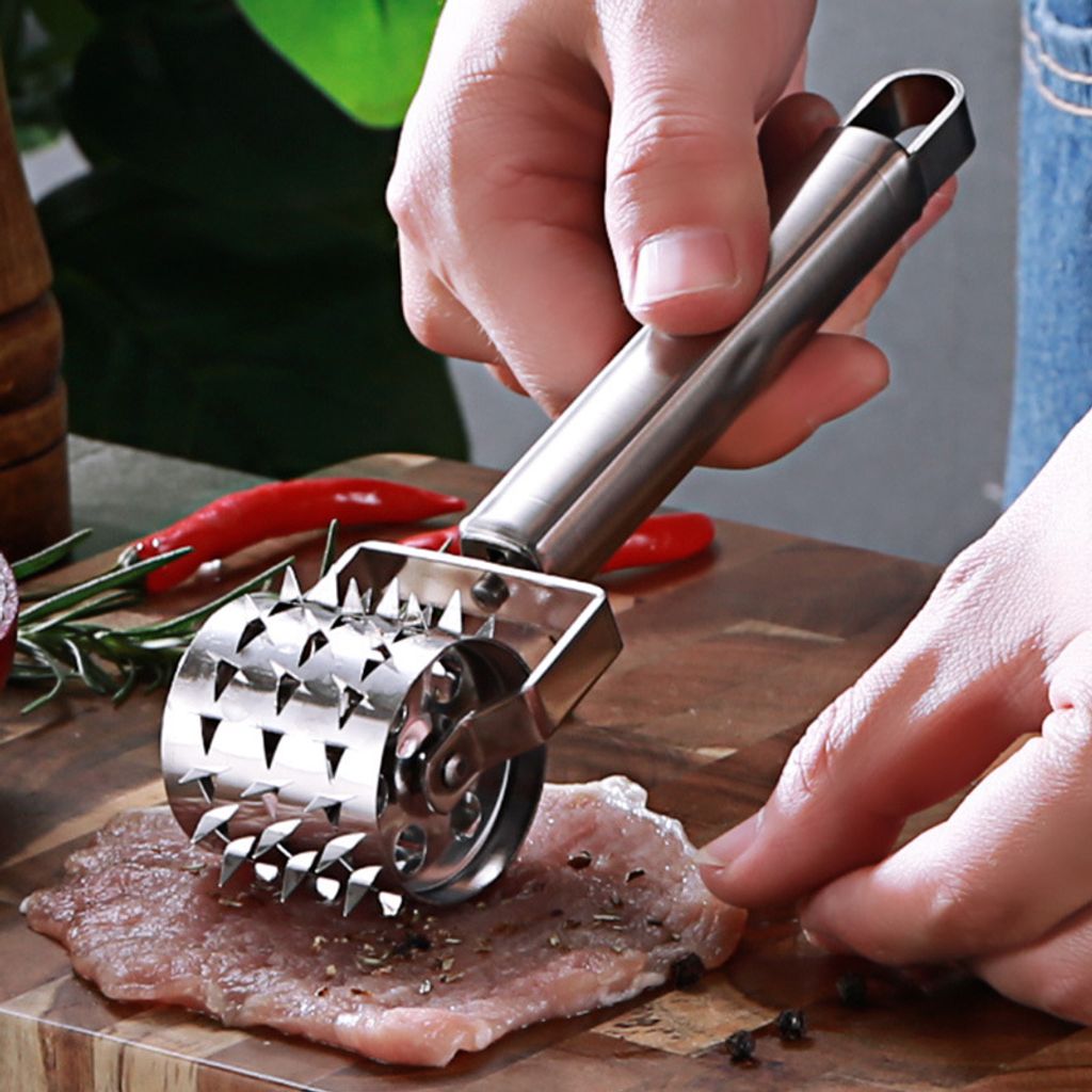 Fleischklopfer Werkzeuge Fleischklopfer mit Ergonomischem Griff Fleischklopfer Edelstahl Spülmaschinenfest für Steak Schweinekoteletts und Pizzat...