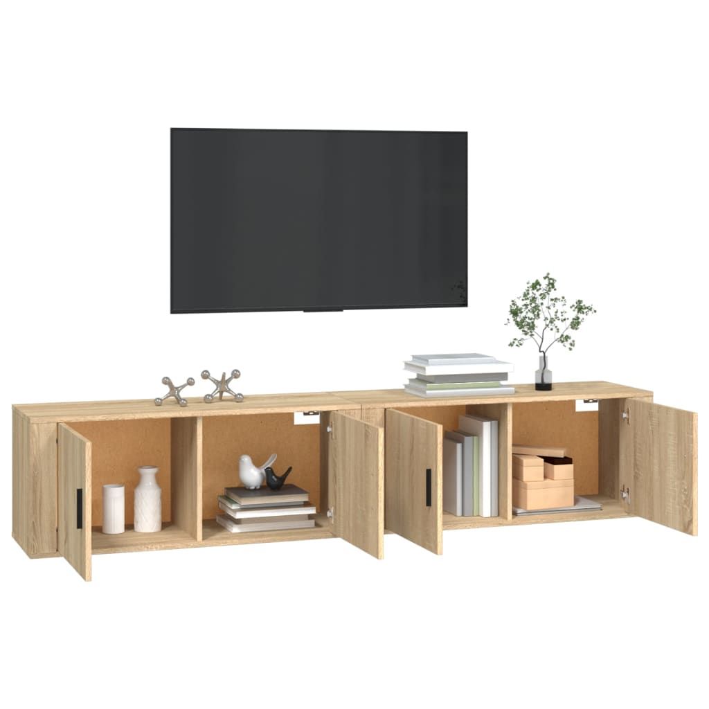 TV-Wandschränke 2 Stk. Sonoma-Eiche 100x34,5x40 cm , TV-Schränke Design 2024