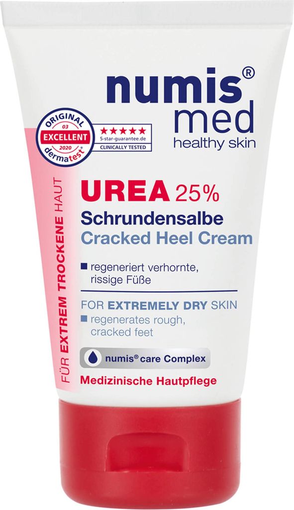 numis med Schrundensalbe mit 25% Urea - Hautberuhigende Schrunden Fusscreme für rissige & stark verhornte Füße 1x 50 ml