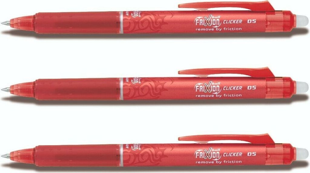 Pilot Frixion Clicker 0.5 Tintenroller rot 3er-Set