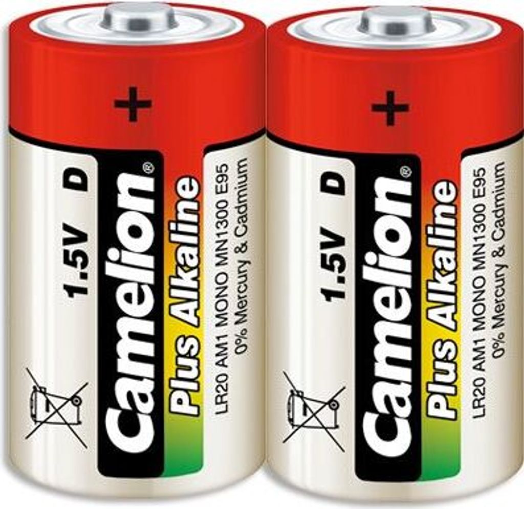 Camelion Batterie Plus Alkaline Mono D LR20 2 St. - Batterie - 9V-Block