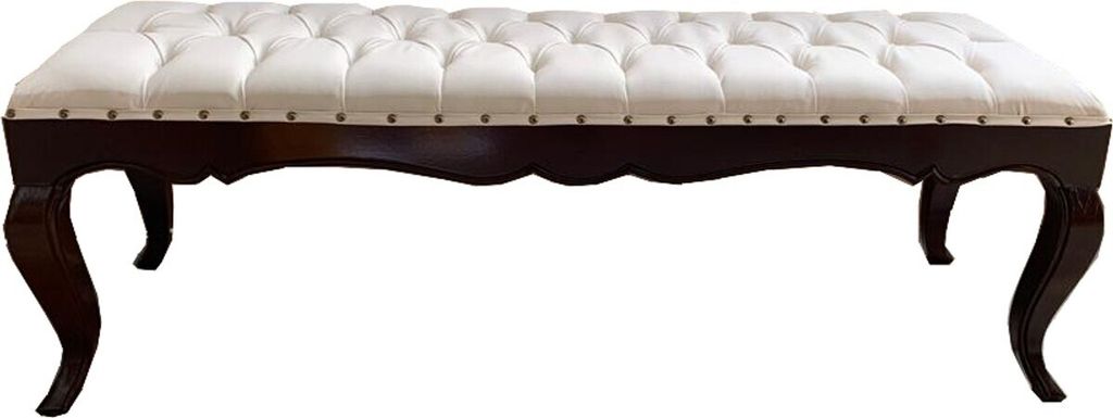 Casa Padrino Luxus Barock Esszimmer Bank in leicht Creme/Braun 140 cm - Hotel Barock Sitzbank - Luxus Qualität