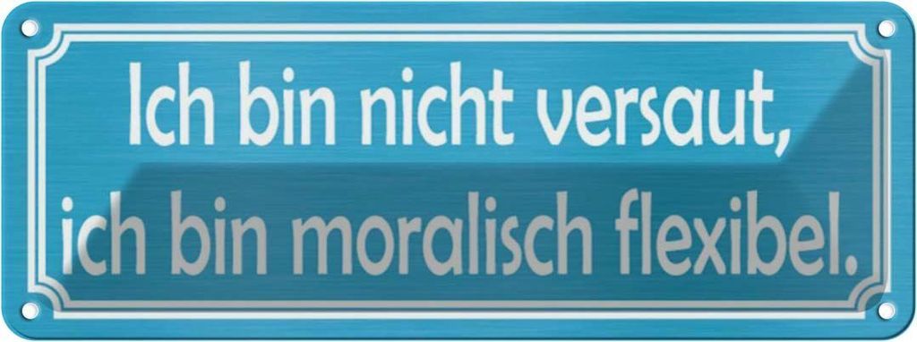 vianmo Blechschild 10x27 cm nicht versaut moralisch flexibel Spruch Zitat