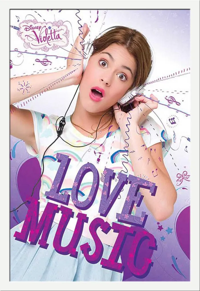 Poster Violetta Love Music encadré blanc Shinsuke pour chambre de fille