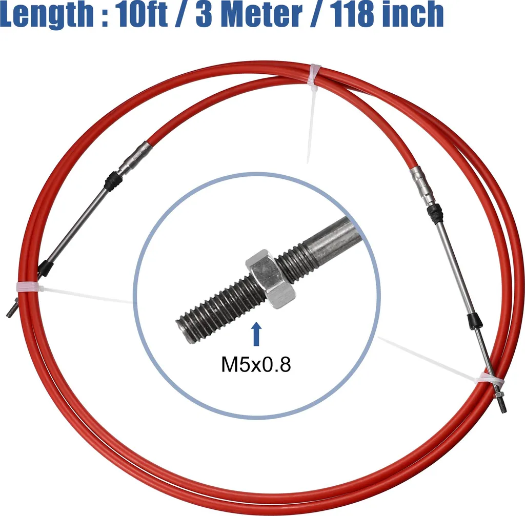 Réparez votre commande moteur avec ce câble d'accélérateur 10ft rouge 2pcs - 4