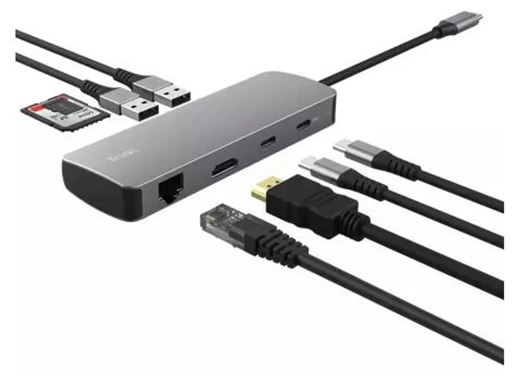 Adaptateur USB-C multiport Trust avec double USB HDMI et Ethernet - 10