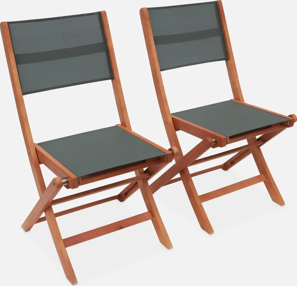 Sedie Legno Pieghevoli Esterno Verde Kaki (2 pz) - Design Salvaspazio