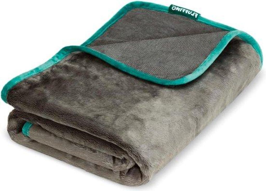 Hunde-Plüschdecke - umkehrbar - weich und robust - 150 x 100 cm - waschbar bei 40 °C - grau - Kuscheldecke - Schlafdecke - für große und kleine...