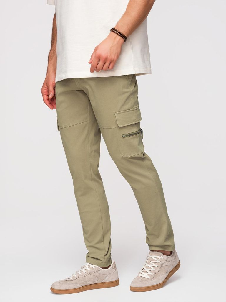 OMBRE Herren Cargo Pants Straight Leg Casual P1517 olive green XL