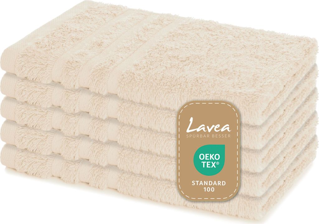 Lavea® 5er Set Gästehandtücher 30x50 cm – Weiche und Produktbild 