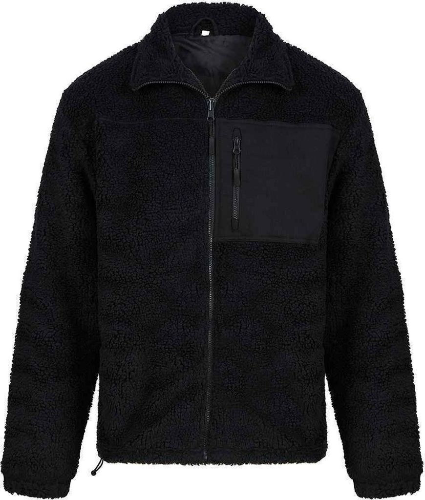 Front Row - Fleecejacke recyceltes Material für Herren/Damen Uni PC4707 (L) (Schwarz)