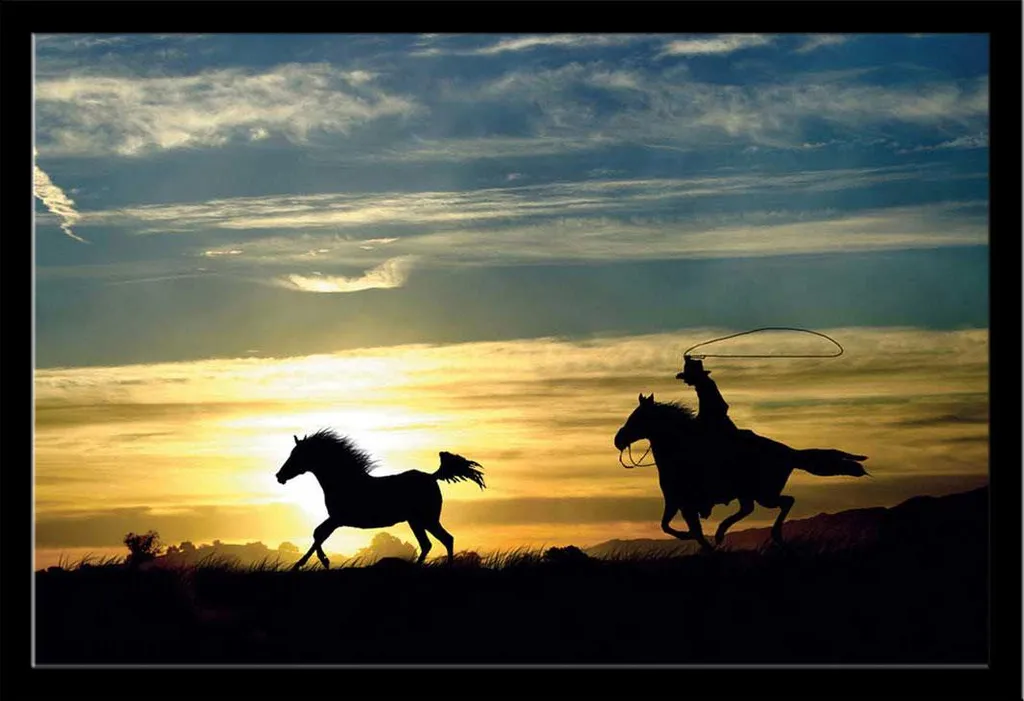 Laird Sunset Ride Poster + Cornice Shinsuke MDF Nero per Arredo - 1