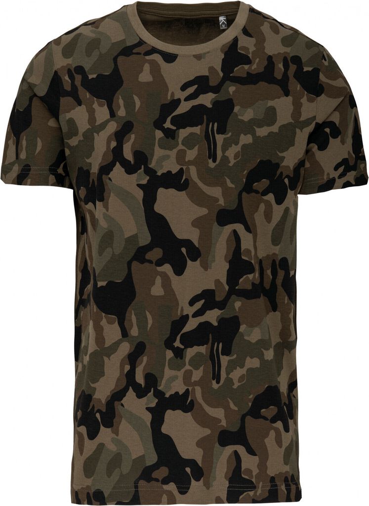 Kariban Herren Camouflage T-Shirt Army Tarn Shirt Camo Army, Größe:S, Farbe:Olive Camouflage