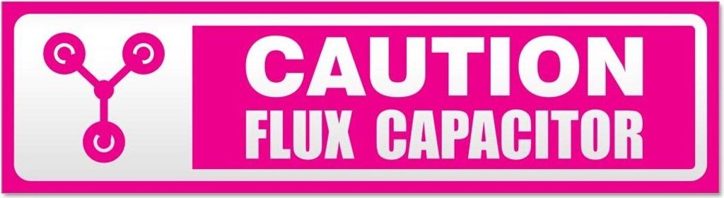 Kiwistar Flux Capacitor Caution invertiert Magnetschild Schild magnetisch - 60cm Pink - Magnetfolie für Auto PKW Kfz